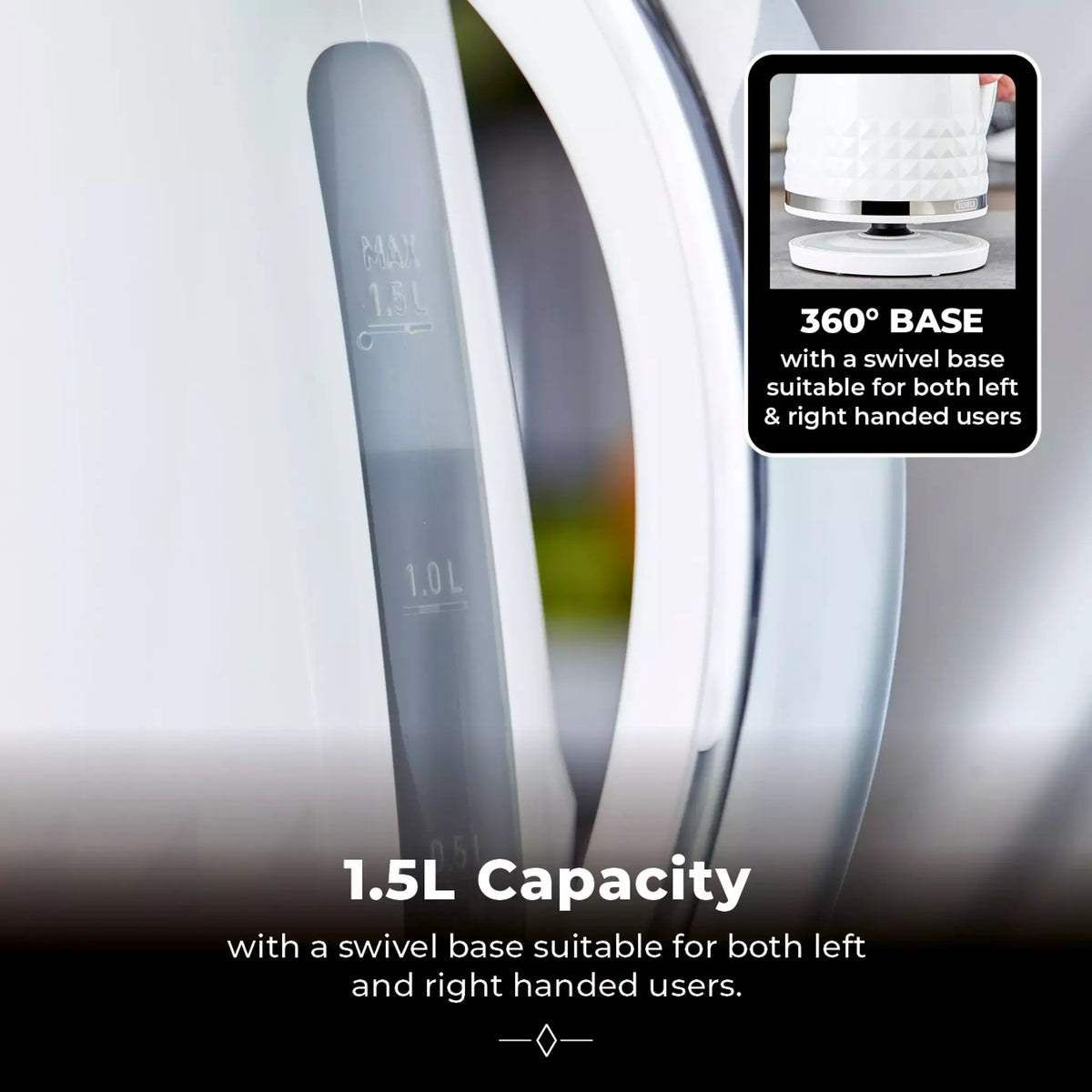Tower (Amazon) Tower Solitaire Jug Kettle & 2 Slice Toaster Kitchen Set (White)