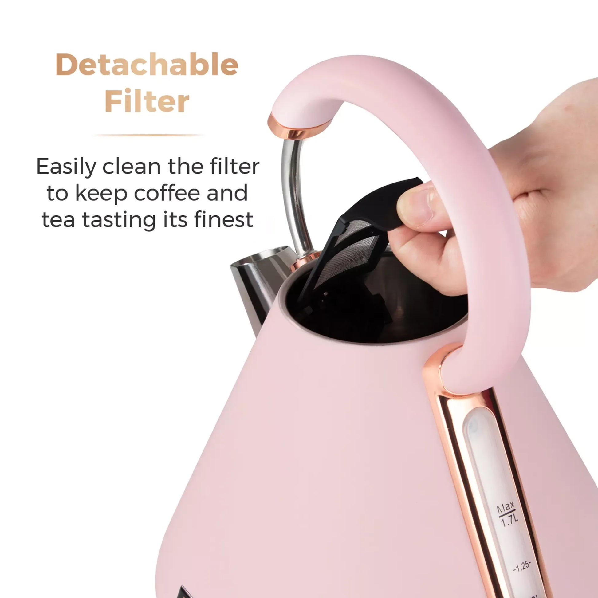 Tower Cavaletto Pyramid Kettle, 2 Slice Toaster & Canisters Kitchen Set (Marshmallow Pink) Kitchen Sets