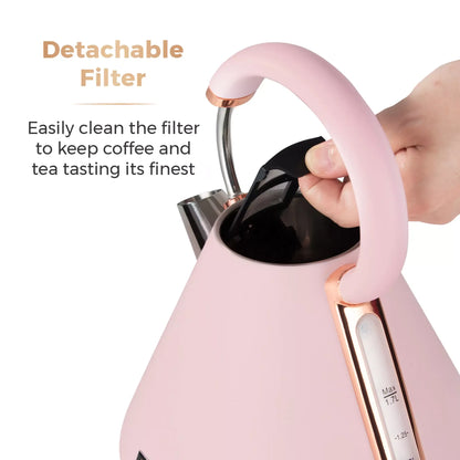 Tower Cavaletto Pyramid Kettle, 2 Slice Toaster & Canisters Kitchen Set (Marshmallow Pink) Kitchen Sets