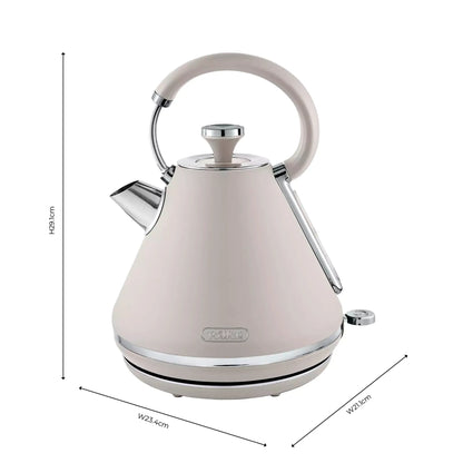 Tower Tower Cavaletto Pyramid Kettle, 4 Slice Toaster & Canisters Kitchen Set (Latte)