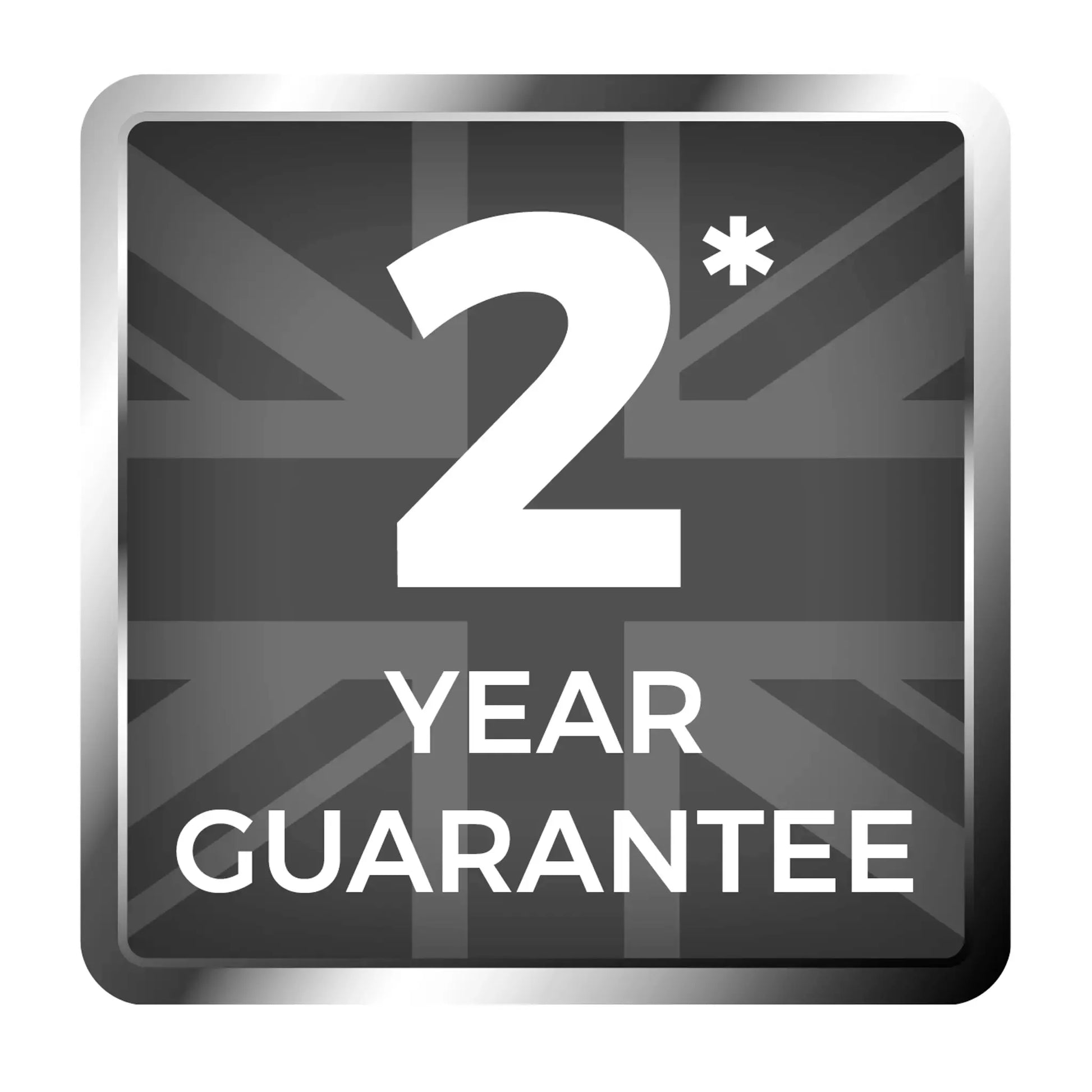 2 year guarantee badge with star icon