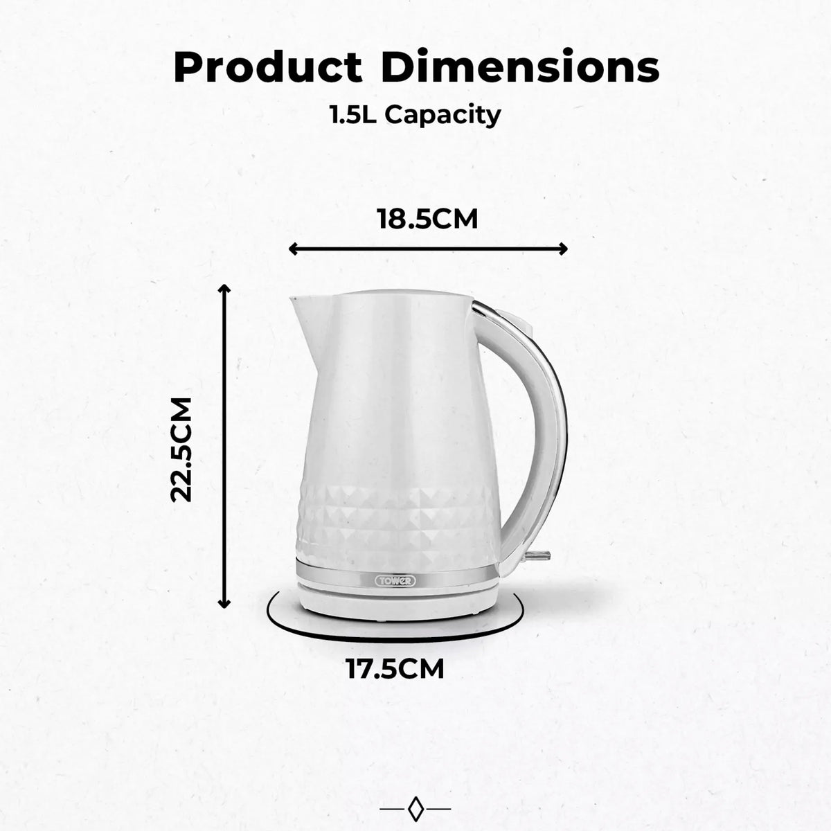 Tower (Amazon) Tower Solitaire Jug Kettle & 2 Slice Toaster Kitchen Set (White)