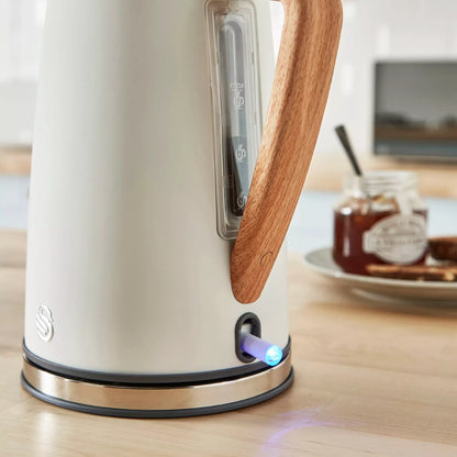 Swan Swan Nordic Kettle & 2 Slice Toaster Kitchen Set (Cotton White)