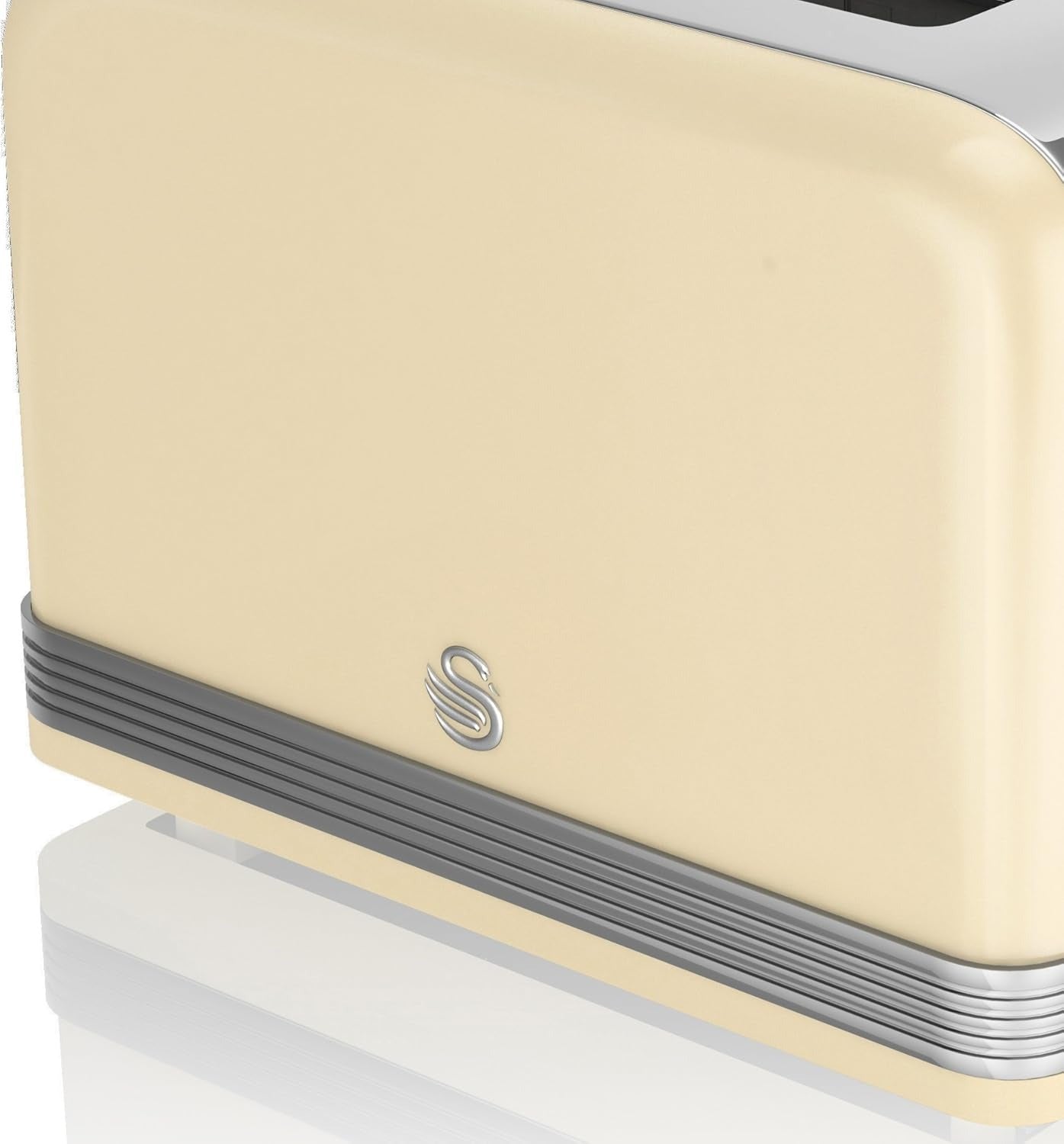 Swan Retro Kettle, 4 Slice Toaster, Bread Bin, Canisters & Towel Pole Set (Cream)