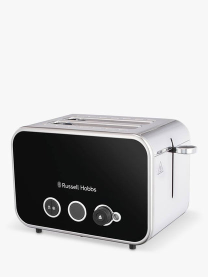 Russell Hobbs Distinctions Pyramid Kettle & 2 Slice Toaster Kitchen Set (Black)