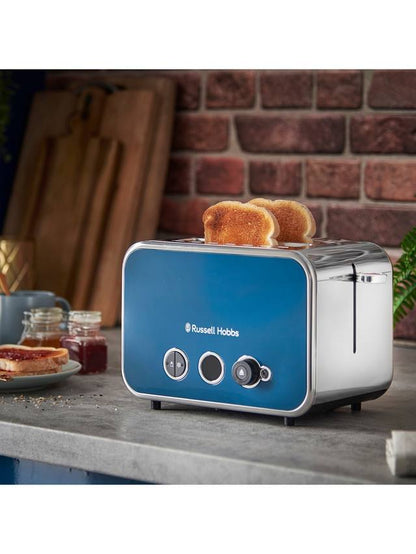 Russell Hobbs Distinctions Jug Kettle & 2 Slice Toaster Kitchen Set (Ocean Blue)