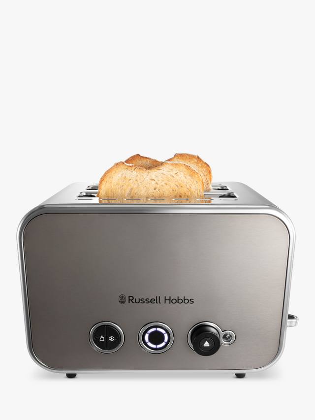 Russell Hobbs Distinctions Pyramid Kettle & 2 Slice Toaster Kitchen Set (Titanium)