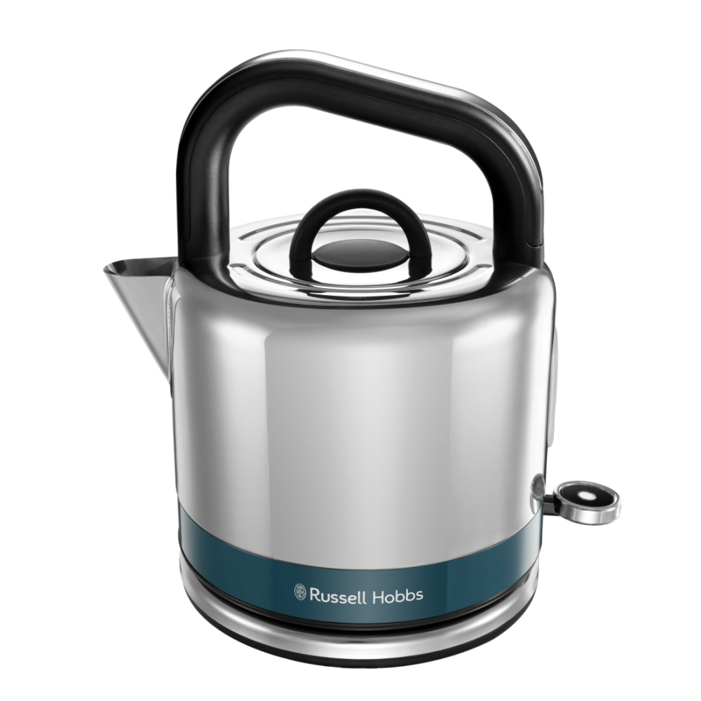 Russell Hobbs Distinctions Pyramid Kettle & 2 Slice Toaster Kitchen Set (Ocean Blue)