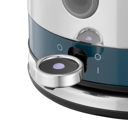 Russell Hobbs Distinctions Pyramid Kettle & 2 Slice Toaster Kitchen Set (Ocean Blue)