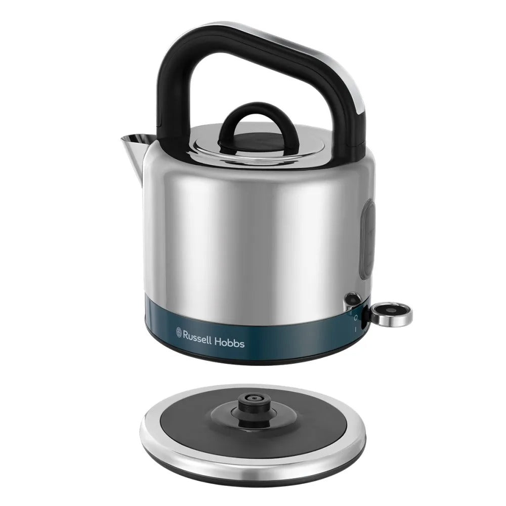 Russell Hobbs Distinctions Pyramid Kettle & 2 Slice Toaster Kitchen Set (Ocean Blue)