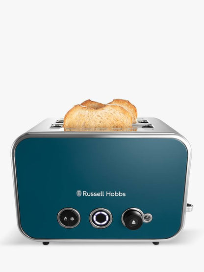 Russell Hobbs Distinctions Pyramid Kettle & 2 Slice Toaster Kitchen Set (Ocean Blue)
