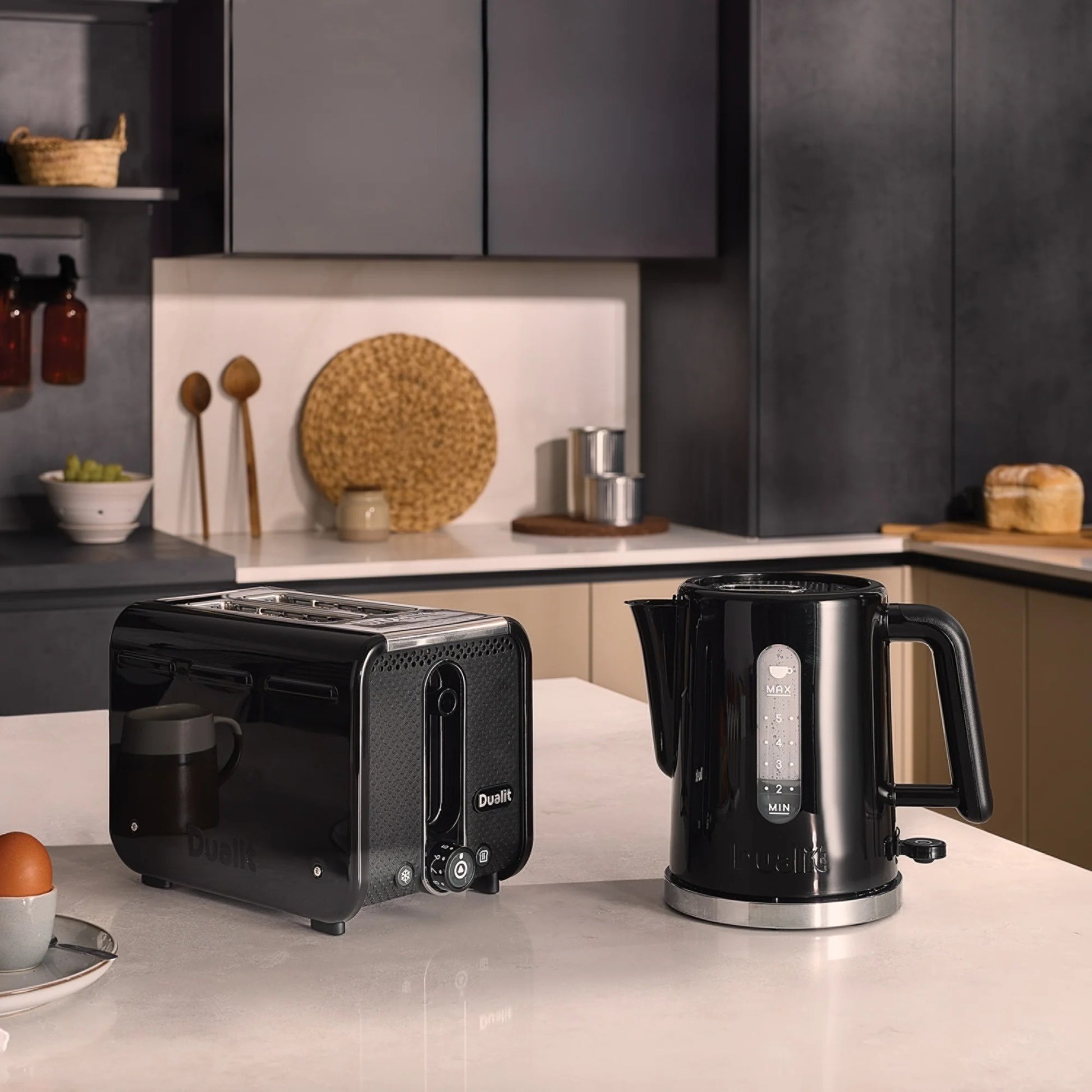 Dualit Dualit Studio Kettle & 2 Slice Toaster Kitchen Set (Black)