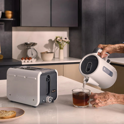 Dualit Dualit Studio Kettle & 2 Slice Toaster Kitchen Set (White & Light Grey)