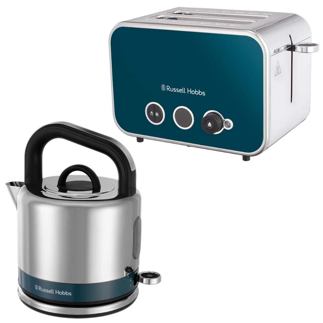 Russell Hobbs Distinctions Kettle & 2 Slice Toaster Kitchen Set (Ocean)