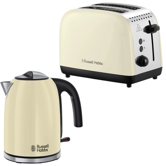 Russell Hobbs Classic Kettle & Toaster Kitchen Set (Cream)