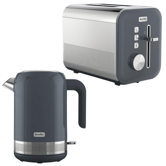 Breville High Gloss Kettle & Toaster Kitchen Set (Grey)