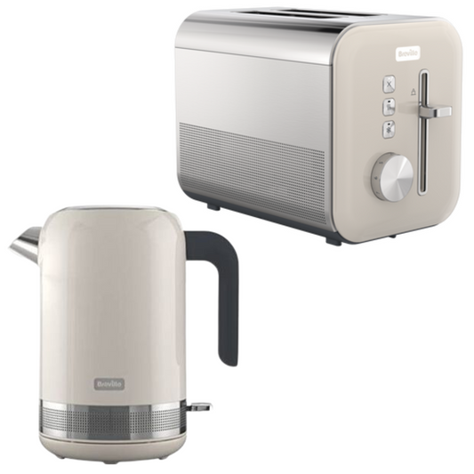 Breville High Gloss Kettle & Toaster Kitchen Set (Cream)