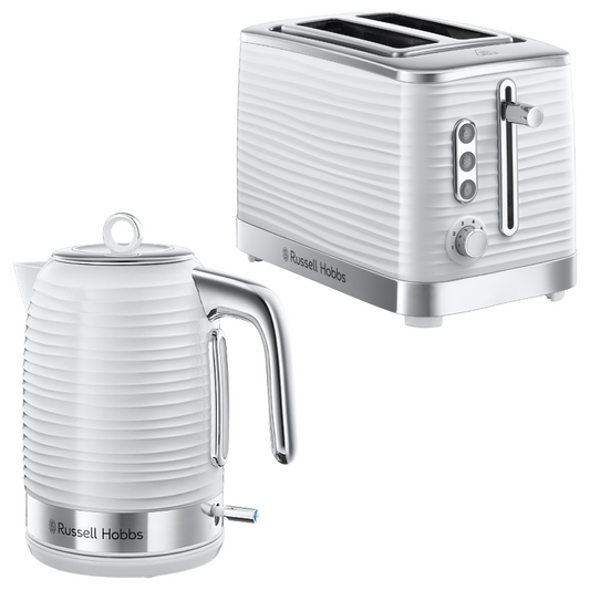 Russell Hobbs Inspire Kettle & Toaster Kitchen Set (White)