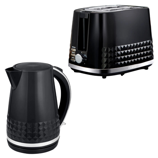 Tower Solitaire Kettle & Toaster Kitchen Set (Black)