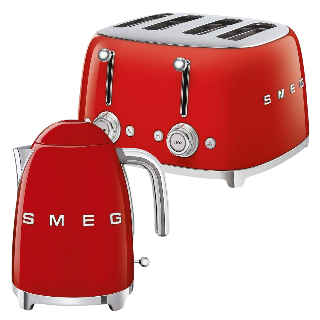 Smeg Red Kettle and Toaster Set