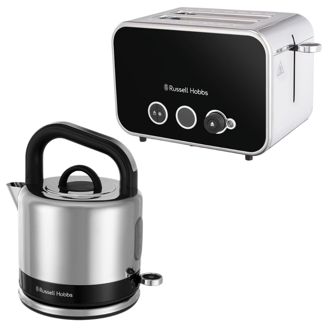 Russell Hobbs Distinctions Kettle & 2 Slice Toaster Kitchen Set (Black)