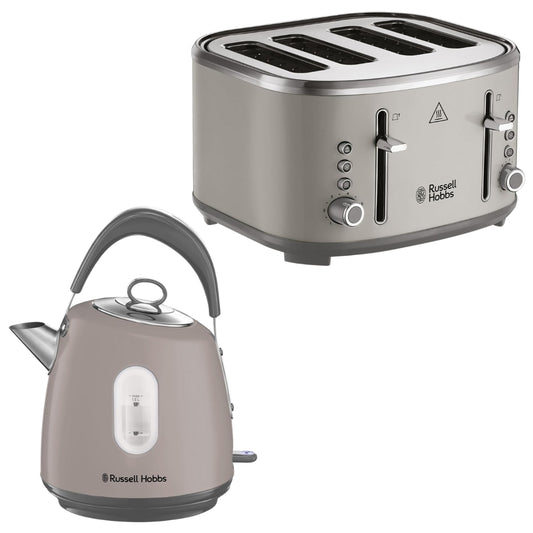 Russell Hobbs Stylevia Kettle & 4 Slice Toaster Kitchen Set (Mocha)