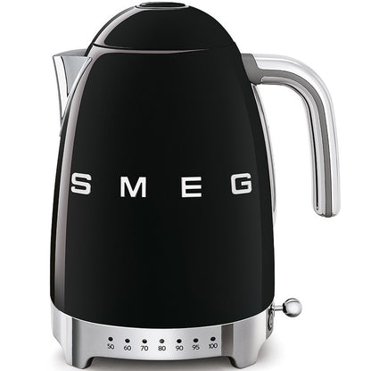 SMEG Black Kettle Variable Temperature Control KLF04BLUK