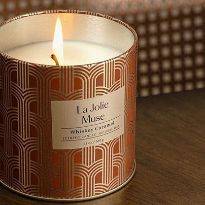 La Jolie Muse Luxury Whiskey Caramel Scented Gold Candle SCENTED CANDLE La Jolie Muse 