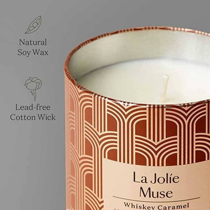 La Jolie Muse Luxury Whiskey Caramel Scented Gold Candle SCENTED CANDLE La Jolie Muse 