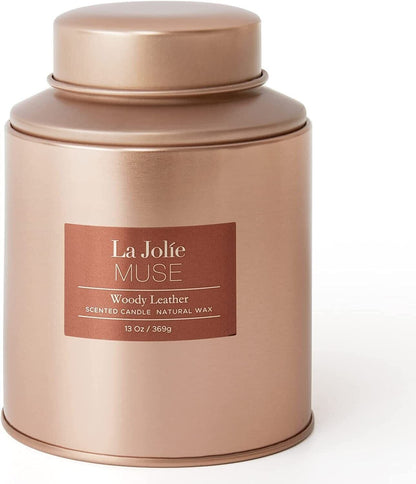 La Jolie Muse Luxury Woody Leather Scented Copper Candle SCENTED CANDLE La Jolie Muse 