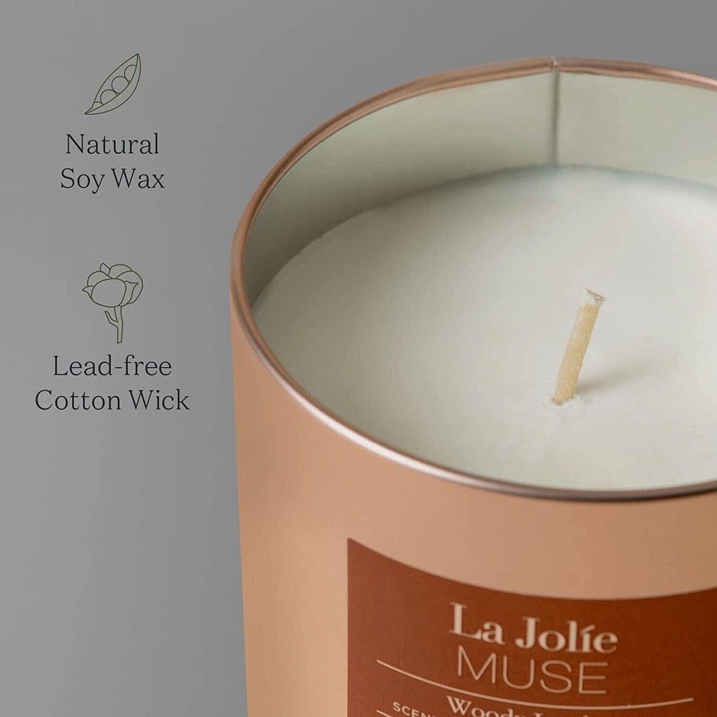 La Jolie Muse Luxury Woody Leather Scented Copper Candle SCENTED CANDLE La Jolie Muse 