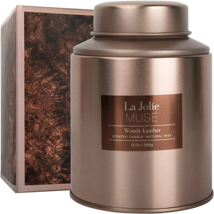 La Jolie Muse Luxury Woody Leather Scented Copper Candle SCENTED CANDLE La Jolie Muse 