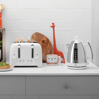 Dualit Lite Jug Kettle & 4 Slice Toaster Kitchen Set (White)