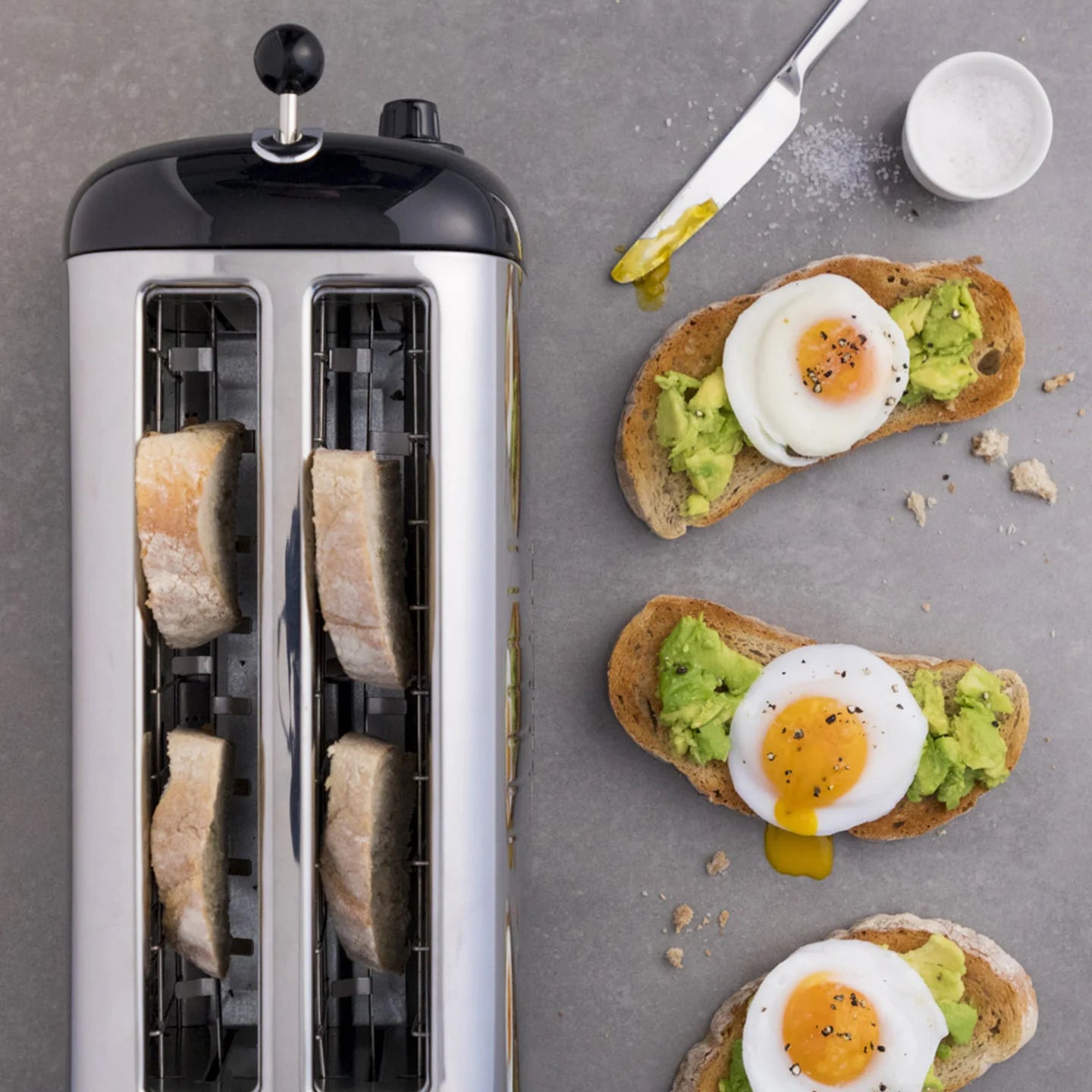 Dualit Lite Jug Kettle & 2 Slice Long Slot Toaster Kitchen Set (Black)