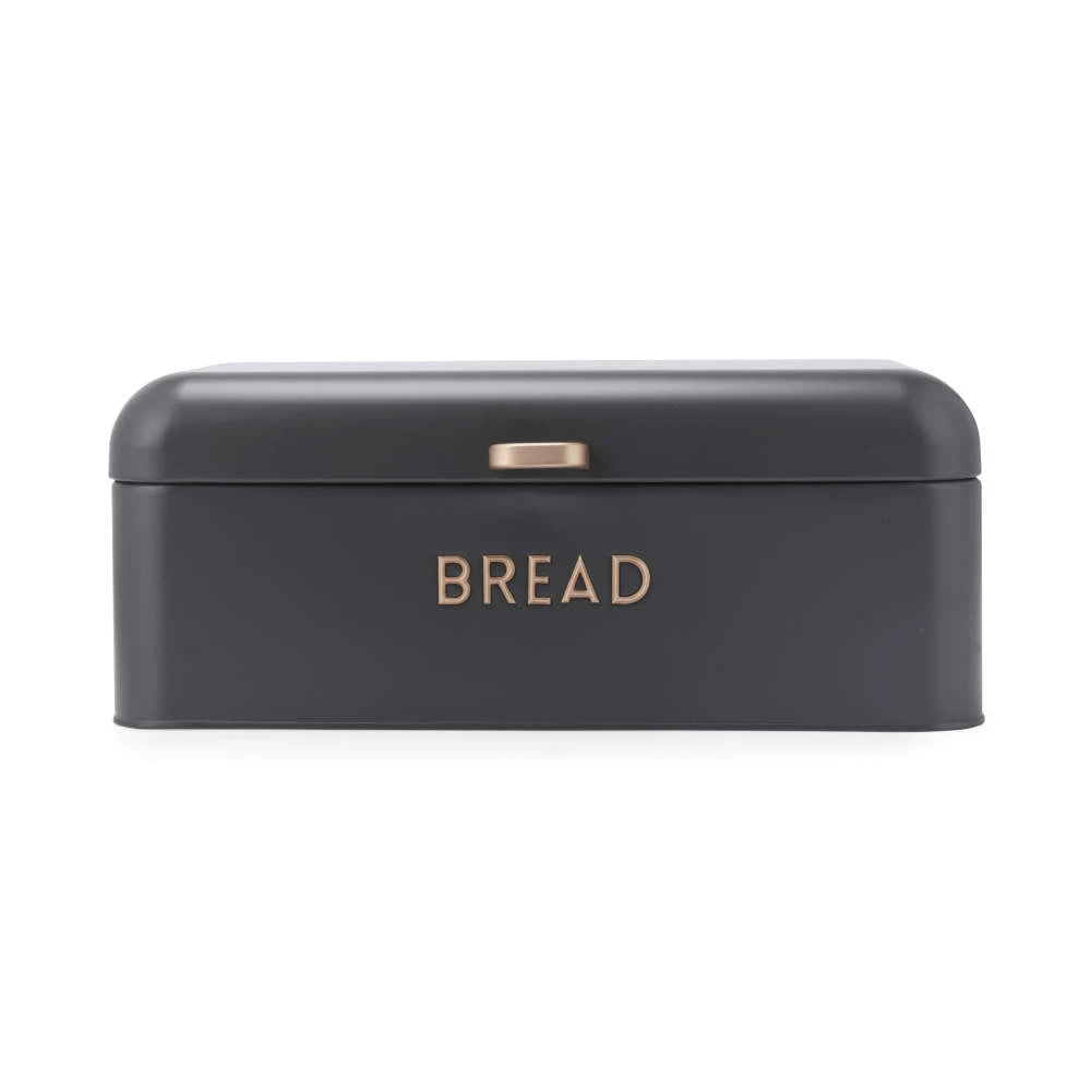 Salter Salter Pebble Bread Bin & Tea, Coffee, Sugar Canisters Storage Set (Charcoal)