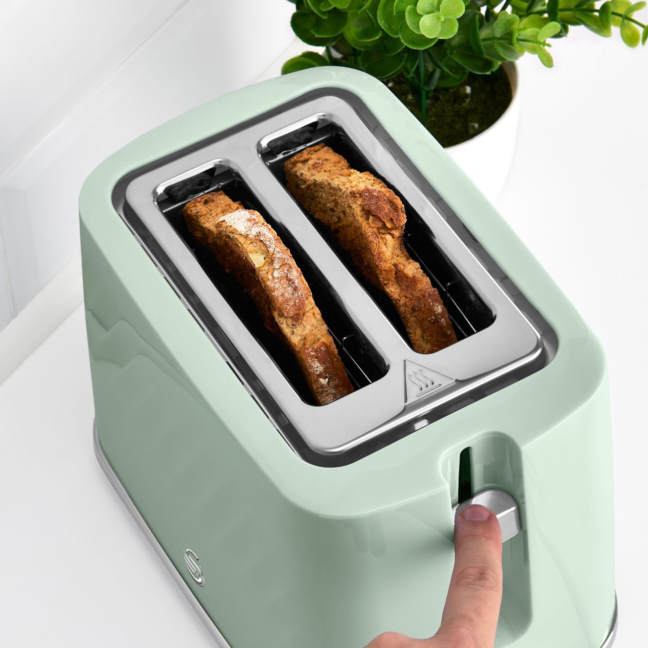 Swan Windsor 2 Slice Toaster M5055322572303 (Light Green)