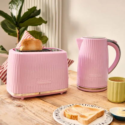 Russell Hobbs Eden Kettle, 2 Slice Toaster & Microwave Kitchen Set (Raspberry)