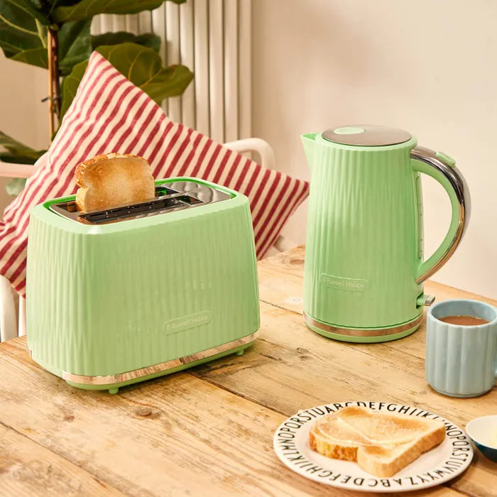 Russell Hobbs Eden Kettle, 2 Slice Toaster & Microwave Kitchen Set (Pistachio)