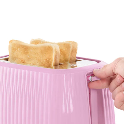 Russell Hobbs Eden Kettle, 2 Slice Toaster & Microwave Kitchen Set (Raspberry)