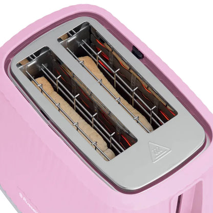 Russell Hobbs Eden Kettle, 2 Slice Toaster & Microwave Kitchen Set (Raspberry)