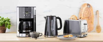 Russell Hobbs Russell Hobbs Luna Kettle & 2 Slice Toaster Kitchen Set (Grey/Silver)