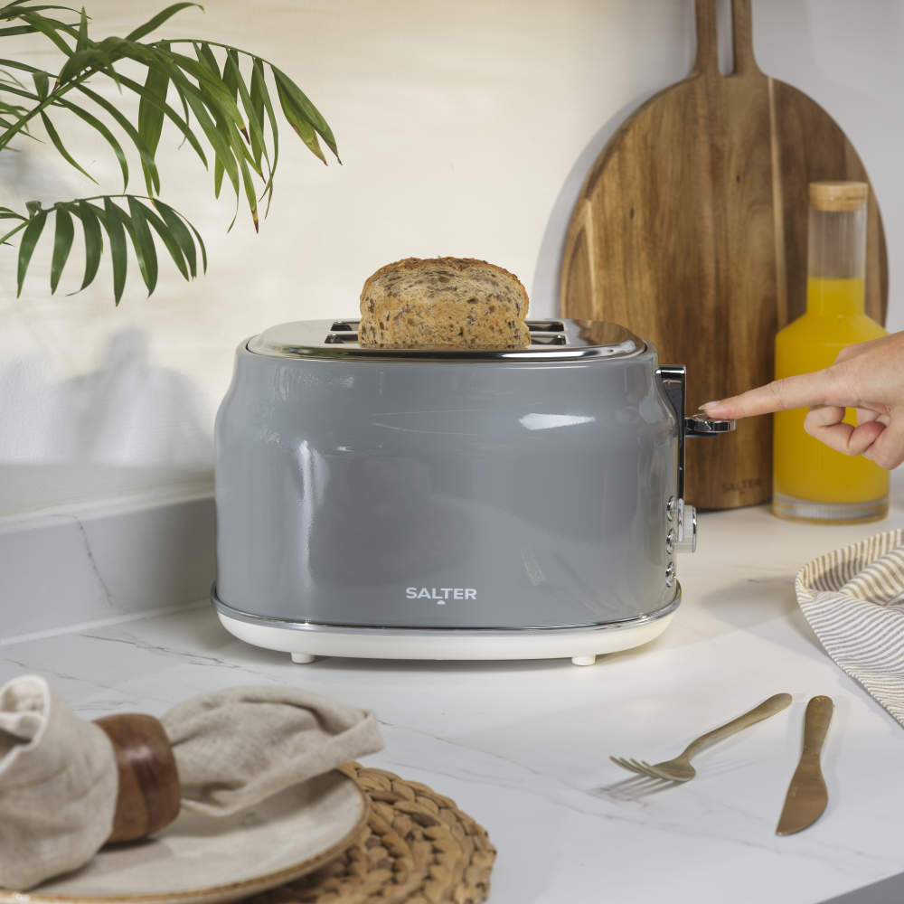 Salter Salter Retro Kettle & 2 Slice Toaster Kitchen Set (Grey)