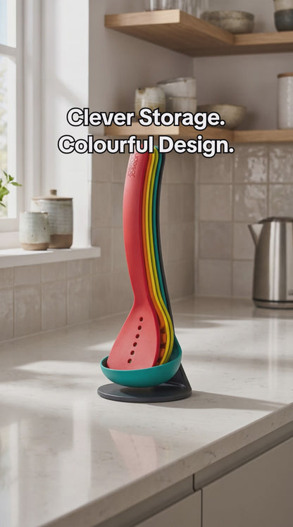 Joseph Joseph Nest 5 piece Utensils Set with Magnetic Stand 10124 (Multicolour)