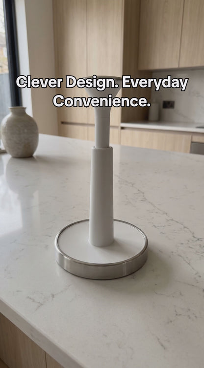 Joseph Joseph Grey Push & Tear Kitchen Roll Holder Towel Pole 851688 (Stone)