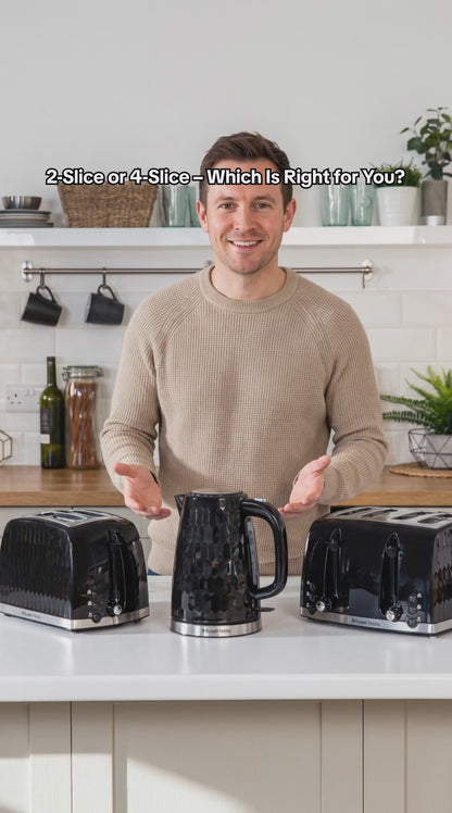 Russell Hobbs Honeycomb Kettle & 2 Slice Toaster Kitchen Set (Black)