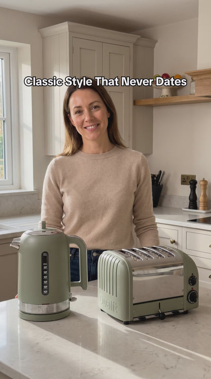 Dualit Classic Kettle & 4 Slice Vario AWS Toaster Kitchen Set (Sage Green)