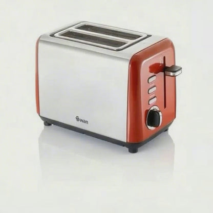 Swan Townhouse Jug Kettle & 2 Slice Toaster Kitchen Set (Red)