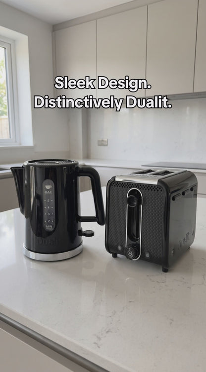 Dualit Studio Kettle & 2 Slice Toaster Kitchen Set (Black)