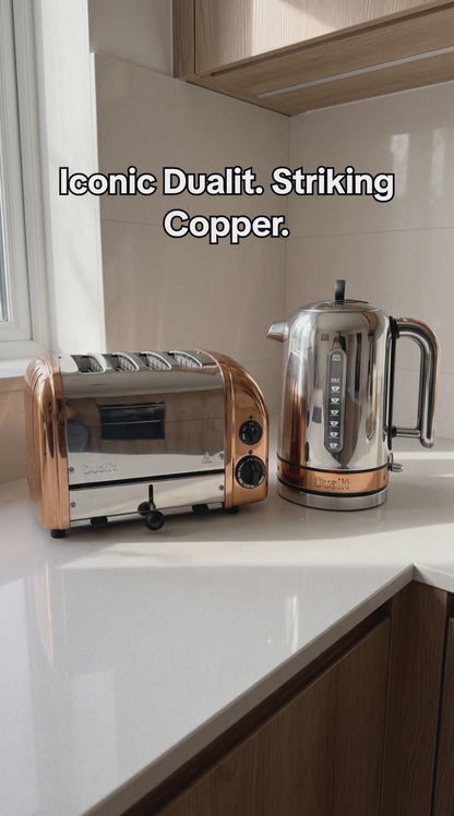 Dualit Classic Kettle & 4 Slice Vario AWS Toaster Kitchen Set (Copper)