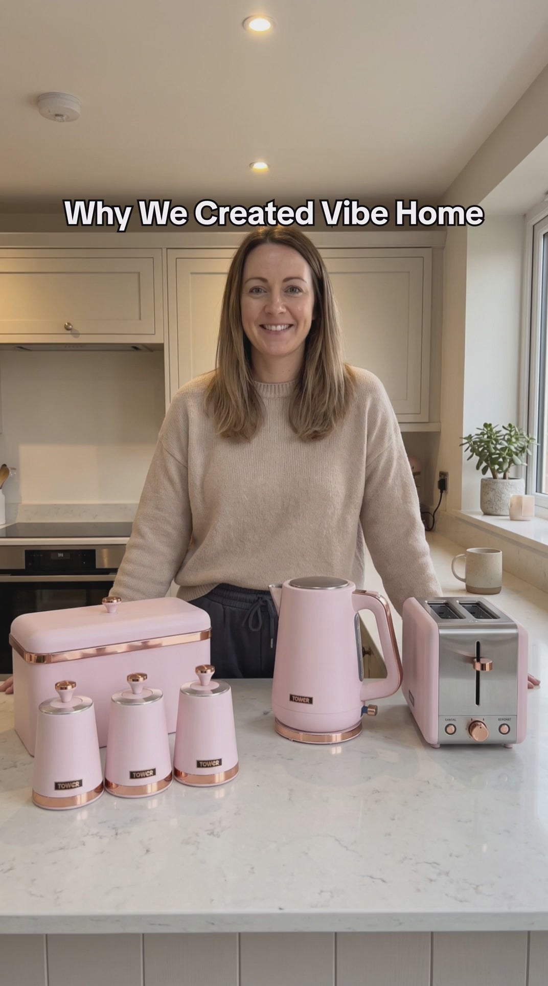 tower cavaletto pink kettle toaster set